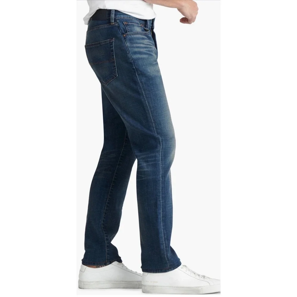 Lucky Brand 411 Athletic Taper Mens Blue Denim Jeans W32 L30 Medium Wash